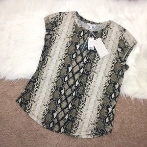 Joie snake print tee shirt black/cream